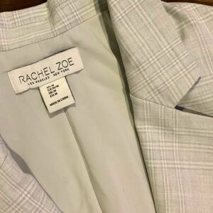 Rachel Zoe Grey White Plaid M Blazer Normcore Scandi Girl Office Essential